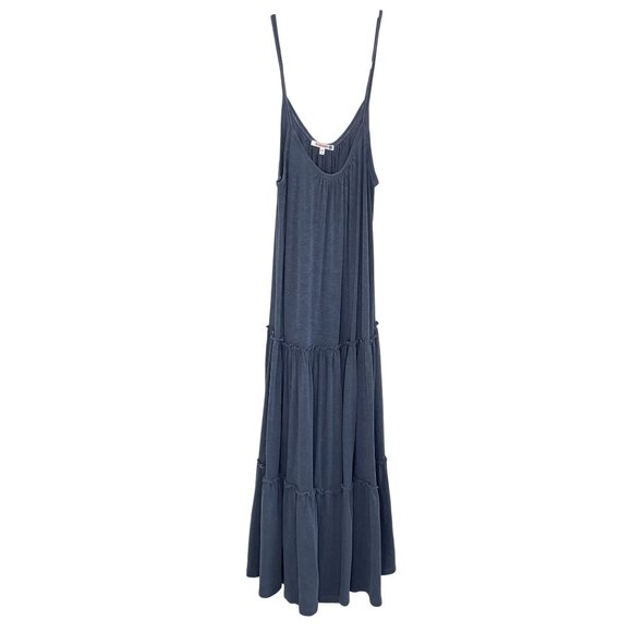 Sundry Dresses & Skirts - Sundry Flowy Tiered Maxi Dress With Spaghetti Straps In Heathered Blue, L